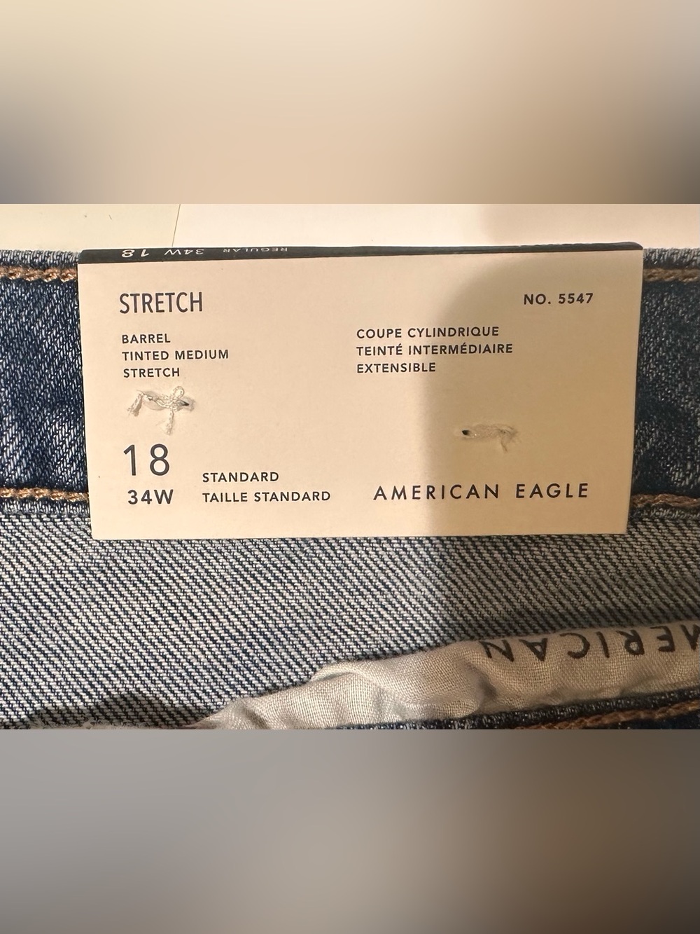 American Eagle Stretch Barrel Jeans Tinted Medium Stretch Size 18 (34W) - Picture 16 of 16